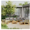 Image de Salon de jardin 12 pcs avec coussin Bois d acacia solide