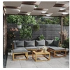 Image de Salon de jardin modulable bois massif gris 3 pieces 7 personnes