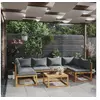Image de Salon de jardin 7 pcs avec coussin Bois d acacia solide