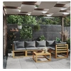 Image de Salon de jardin modulable 5 personnes bois massif 6 pieces 70 x 68 x 60 cm gris
