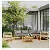 Image de Salon de jardin 7 pcs avec coussin bois d'acacia solide