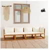 Image de Canapé de jardin à 4 places avec coussin Crème Bois d acacia