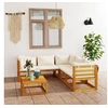 Image de Salon de jardin modulable bois massif beige 4 pieces 5 personnes