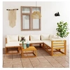 Image de Salon de jardin modulable bois massif beige 4 pieces 7 personnes