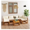 Image de Salon de jardin modulable bois massif 7 pieces beige 70 x 68 x 60 6 personnes