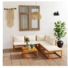 Image de Salon de jardin modulable bois massif beige 2 pieces 5 personnes