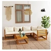 Image de Salon de jardin modulable beige bois massif 5 personnes 70 x 68 x 60 6 pieces