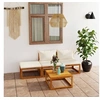 Image de Salon de jardin 4 pcs avec coussin Crème Bois d acacia solide