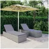 Image de Chaises longues de jardin table à thé 3 pcs Résine tressée Gris