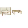 Image de 2-delige Loungeset met cràmewitte kussens bamboe313144