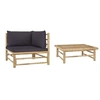 Image de Salon de jardin modulable bambou gris 2 pieces 70 x 65 x 60 1 personnes