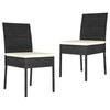 Image de Lot de 2 chaise en resine tressee empilable non pliable H. 88 cm exterieur noir