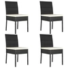 Image de Chaises à manger de jardin lot de 4 Résine tressée Noir