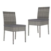 Image de Chaises à manger de jardin lot de 2 Résine tressée Gris