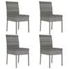 Image de Chaises à manger de jardin lot de 4 Résine tressée Gris