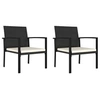 Image de Chaises à manger de jardin lot de 2 Résine tressée Noir