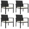 Image de Chaises à manger de jardin lot de 4 Résine tressée Noir