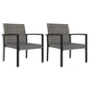 Image de Lot de 2 chaise exterieur empilable non pliable en resine tressee H. 83 cm gris