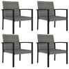 Image de Chaises à manger de jardin lot de 4 Résine tressée Gris