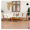 Image de Salon de jardin 5 pcs avec coussin Crème Bois d acacia solide