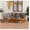 Image de Salon de jardin 4 pcs avec coussin Bois d acacia solide