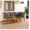 Image de Salon de jardin modulable gris bois massif 4 pieces 60.5 x 114.5 x 81 cm 4 personnes