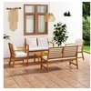 Image de Salon de jardin 5 pcs avec coussin Bois d acacia solide