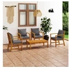 Image de Salon de jardin modulable bois massif gris 5 pieces 4 personnes