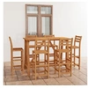 Image de Salon de jardin bois massif marron 7 pieces 140.0 x 70 x 104 6 personnes