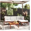 Image de Salon de jardin bois massif 4 personnes 5 pieces