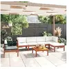 Image de Ensembles canapés, fauteuils et tables de jardin bois beige 7 pieces 65 x 65 x 60 6 personnes
