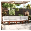 Image de Canapé de jardin à 4 places avec coussin Bois d acacia massif