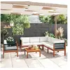Image de Ensembles canapés, fauteuils et tables de jardin bois massif beige 7 pieces 7 personnes