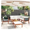 Image de 8-delige Loungeset met kussens massief acaciahout cràmekleurig3057890