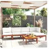 Image de Salon de jardin bois beige 6 pieces x 65 x 60 6 personnes