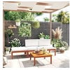 Image de Salon de jardin bois massif beige 4 pieces 65 x 65 x 60 3 personnes