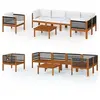 Image de Ensembles canapés, fauteuils et tables de jardin bois massif 7 personnes 7 pieces