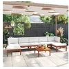 Image de Salon de jardin 8 pcs avec coussins Crème Bois d acacia solide