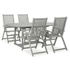 Image de 5-delige Tuinset massief acaciahout grijs3057907