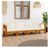 Image de Canapé de jardin 4 places et coussins blanc crème Bois d acacia