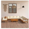 Image de Ensembles de chaises. canapes et tables de jardin bois massif beige 4 pieces 100 x 100 x 60 10 personnes