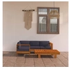 Image de Salon de jardin 5 pcs avec coussins gris foncé Bois d acacia