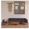 Image de Salon de jardin 7 pcs avec coussins gris foncé Bois d acacia