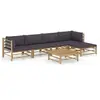 Image de Salon de jardin modulable bambou gris 3 pieces 5 personnes