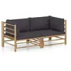 Image de Salon de jardin bambou gris 2 pieces 70.0 x 70 x 60 2 personnes