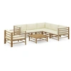 Image de Salon de jardin modulable beige bambou 6 personnes 70 x 65 x 60 7 pieces