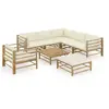 Image de Salon de jardin modulable bambou 8 personnes 8 pieces