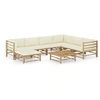Image de Salon de jardin modulable bambou 7 personnes 8 pieces