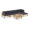 Image de Salon de jardin modulable Bambou 5 personnes 6 pieces