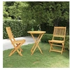 Image de Mobilier à dîner de jardin - - Ensemble pliable 3 pcs - Bois d'acacia massif - 4 personnes - Rond